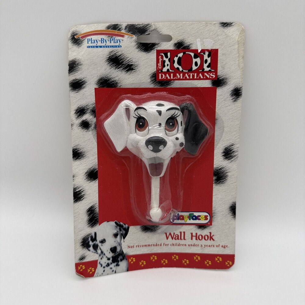Vintage 90s Disney Play Faces 101 Dalmations Puppy Wall Hook